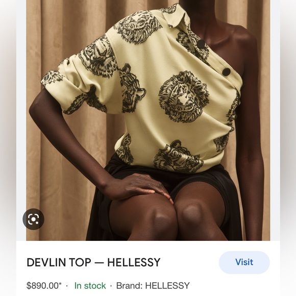 NWT Hellessy Tollin Tiger Graphic animal print Shirt tunic blouse Celadon black - Picture 9 of 16